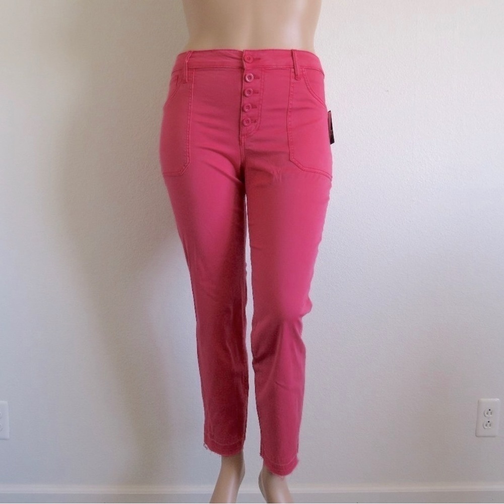 KUT from the KLOTH Jeans Women DISTRESSED Button Fly Straight Leg Plus Size 16 - Picture 3 of 4